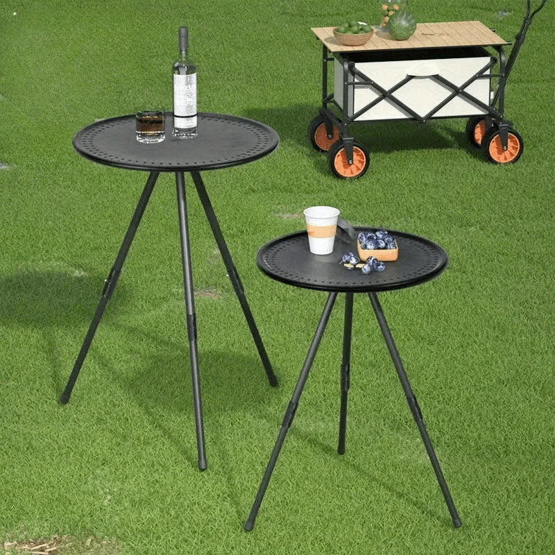 Portable Picnic Camping Table Adjustable Small Round Table Outdoor Aluminum Alloy Folding Table Lightweight Coffee Table