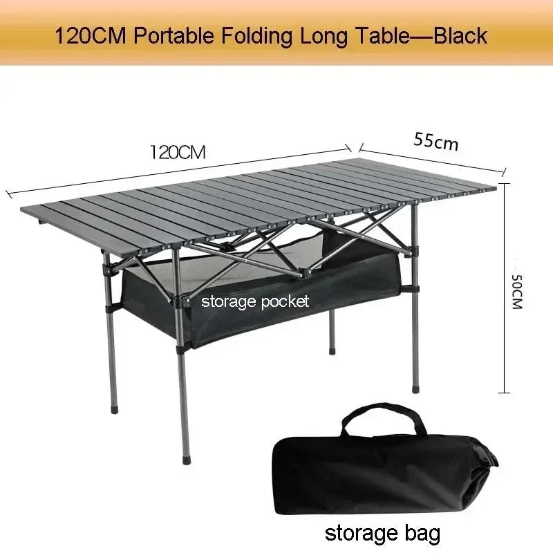 Outdoor Folding Table Easy To Install Camping Desk Aluminum Alloy Lightweight Picnic Tables Portable Storage Egg Roll Long Desks