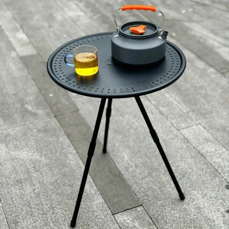 Outdoor Portable Folding Table Ultra Light Camping Triangular Support Small Round Table Adjustable Table Chair Simple Tea Table