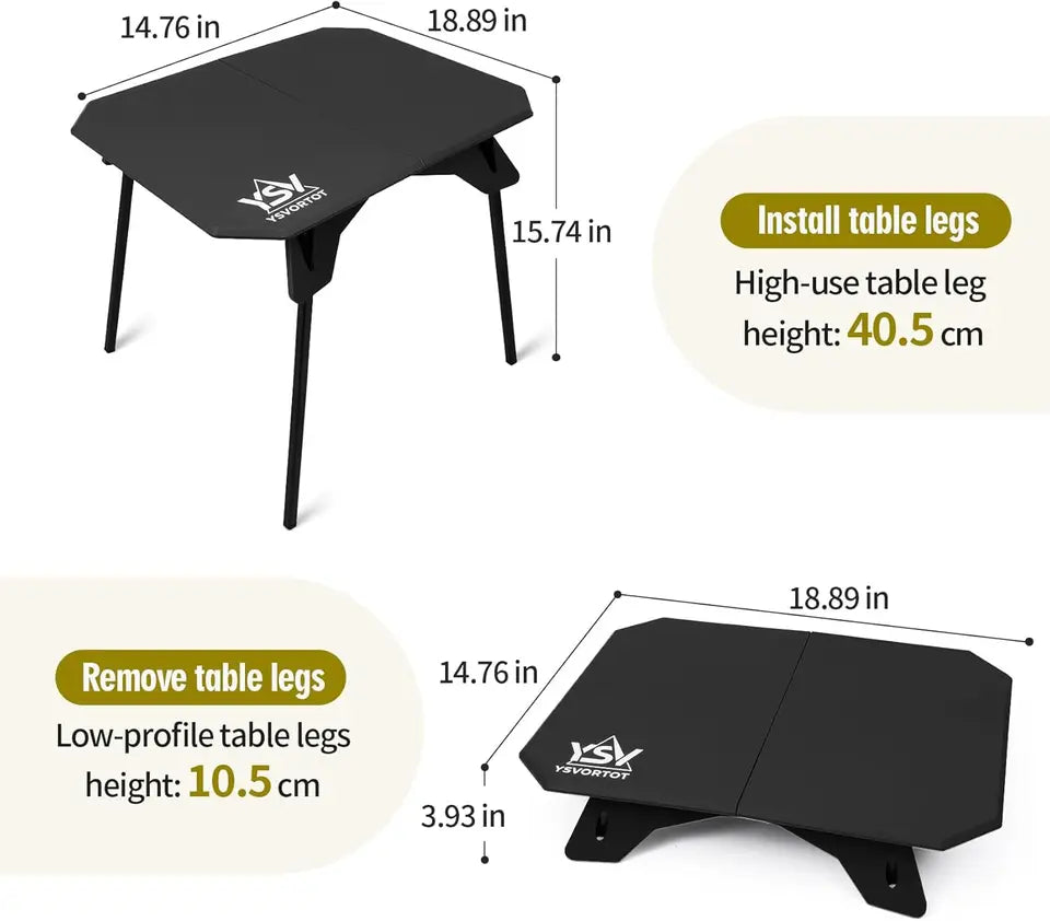 Ultralight Folding Camping Table - Adjustable Portable Outdoor Picnic Desk with Carry Bag, Compact for Backpacking, Camp, Travel