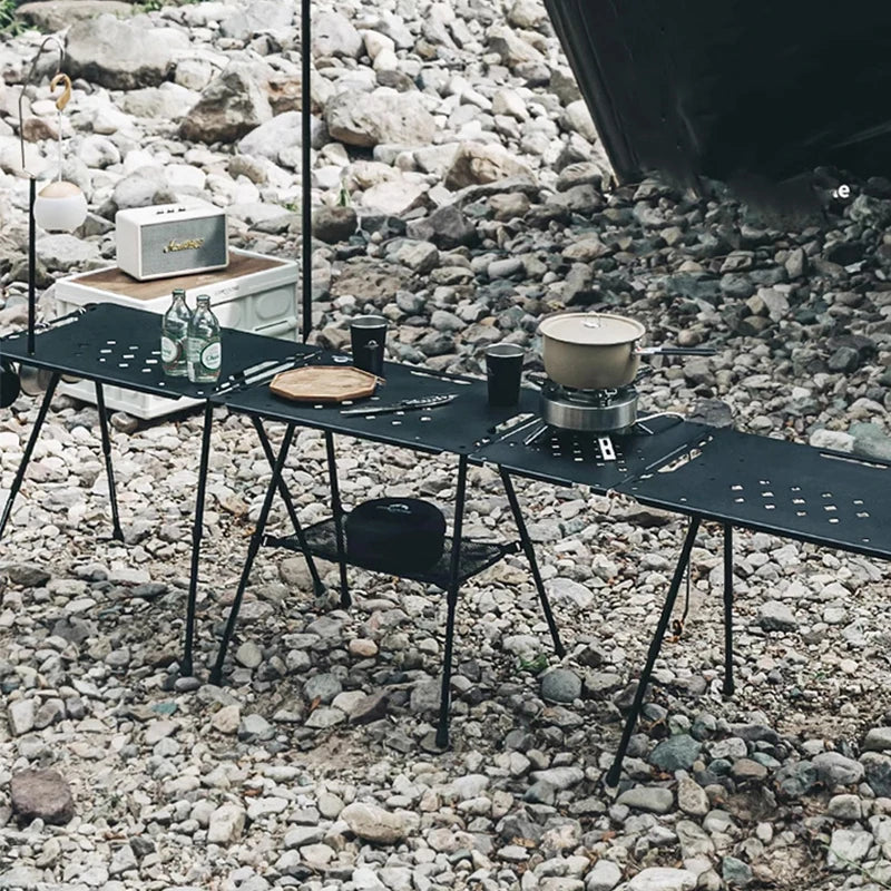 WESTTUNE Outdoor IGT Tactical Table Lightweight Multifunctional Folding Aluminum Alloy Camping Picnic Table with Adjustable Legs