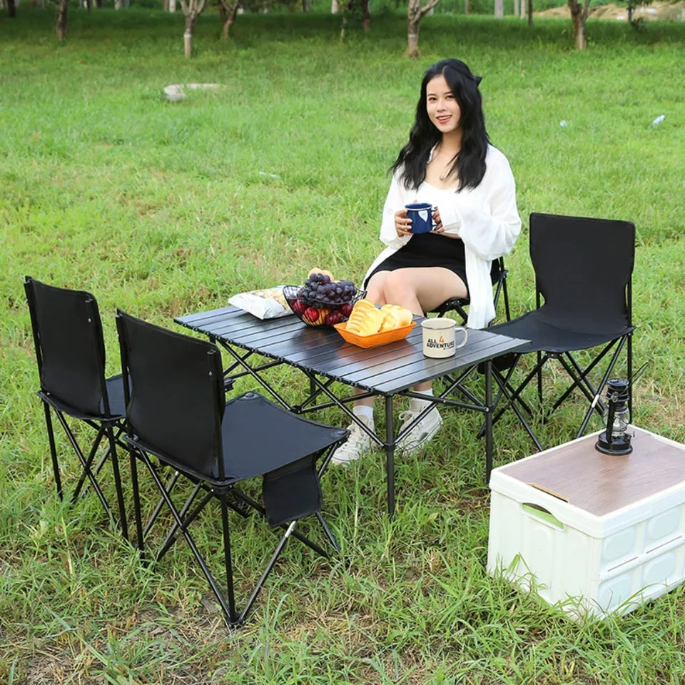 Outdoor Folding Table Easy To Install Camping Desk Aluminum Alloy Lightweight Picnic Tables Portable Storage Egg Roll Long Desks