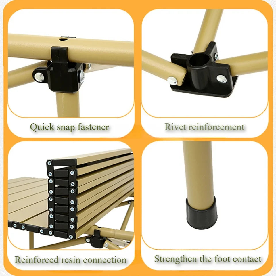 Outdoor Folding Table Easy To Install Camping Desk Aluminum Alloy Lightweight Picnic Tables Portable Storage Egg Roll Long Desks