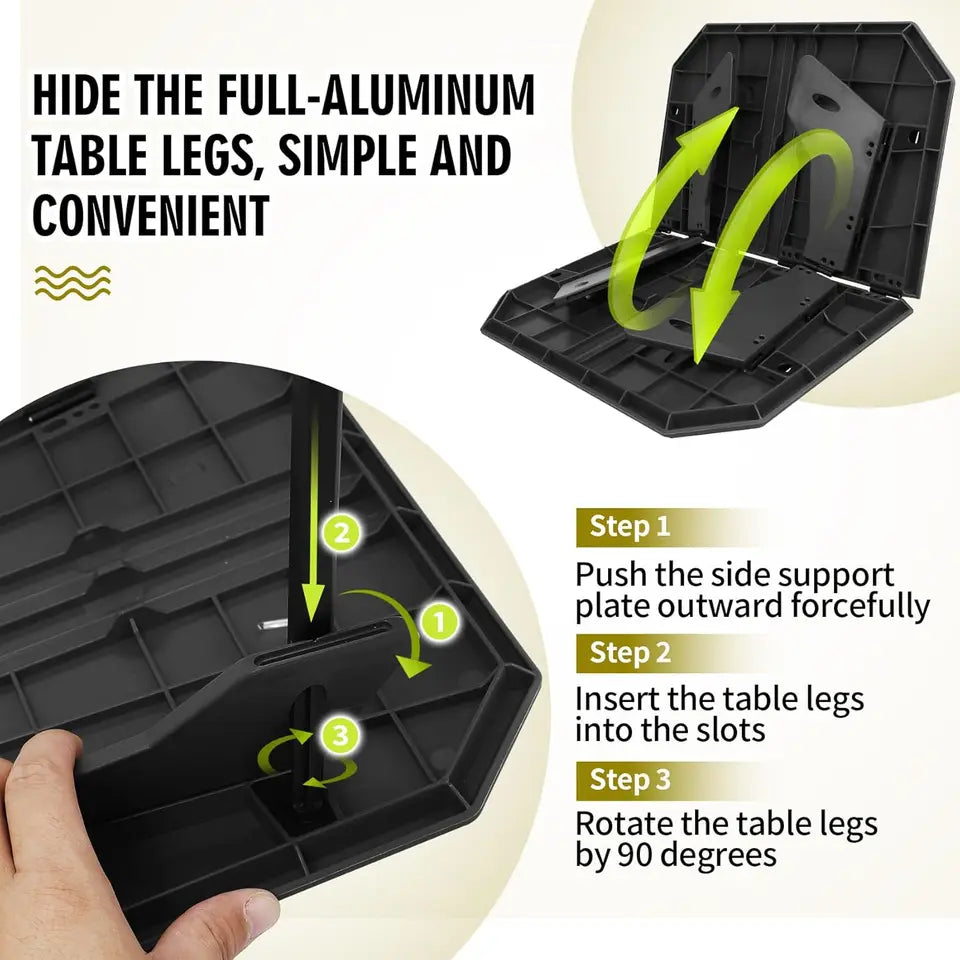 Ultralight Folding Camping Table - Adjustable Portable Outdoor Picnic Desk with Carry Bag, Compact for Backpacking, Camp, Travel