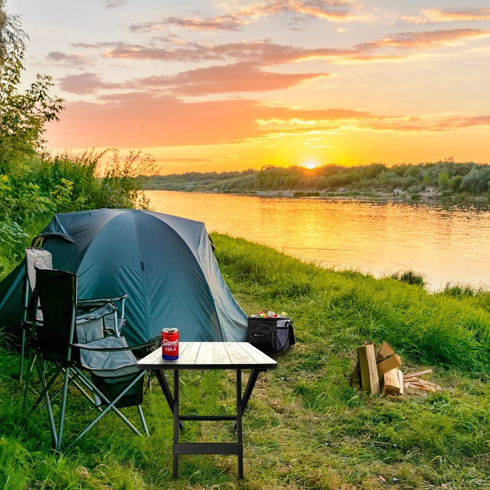 19inch Folding Side Table Portable Lightweight Outdoor Camp Table Adjustable Height Durable Plastic Collapsible Stain Resistant