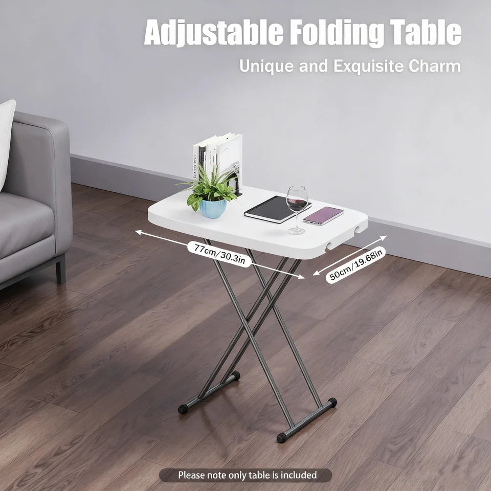 Adjustable Folding Table Portable Multi-height Folding Desk Camping Picnic Table Household Dining Table Steel Frame Table