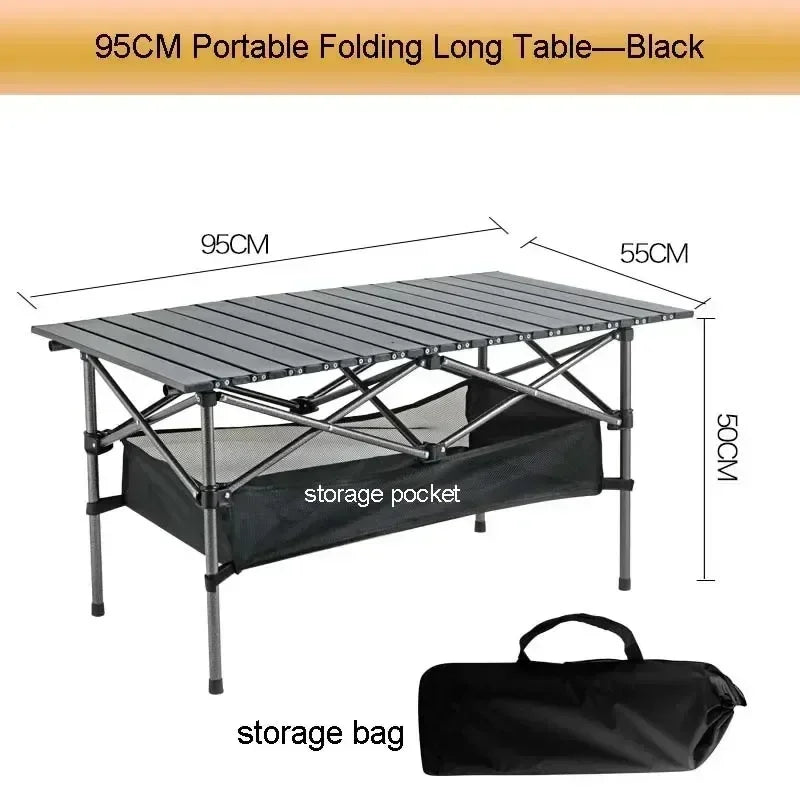 Outdoor Folding Table Easy To Install Camping Desk Aluminum Alloy Lightweight Picnic Tables Portable Storage Egg Roll Long Desks