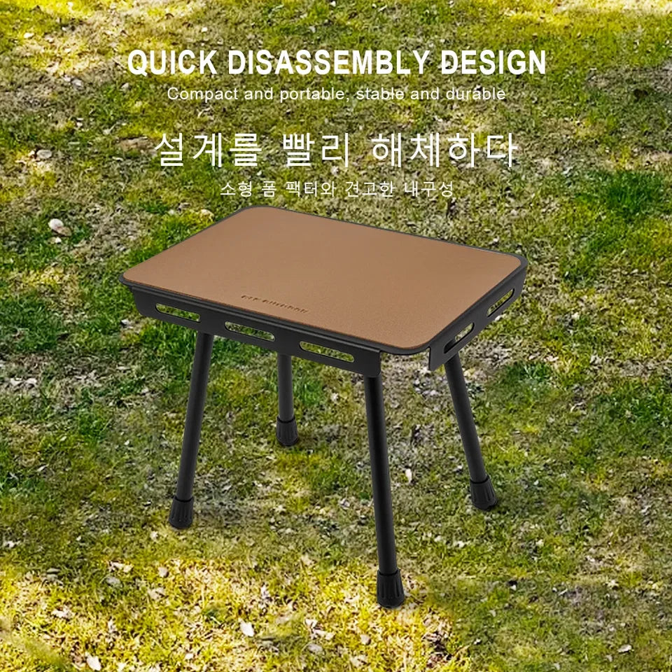 2 in 1 Folding Table Portable Outdoor Stool Aluminum Alloy Picnic Table Outdoor Table for Camping Picnic Beach BBQ Fishing